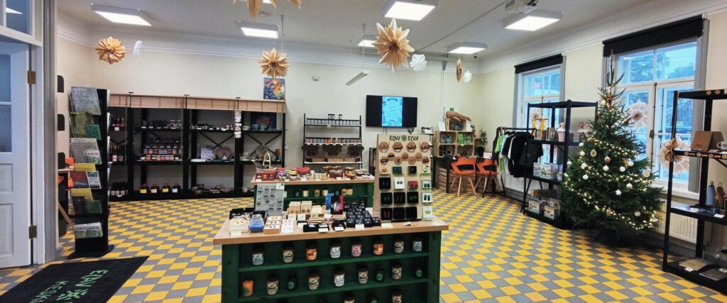 Local products are sold during Christmas at Elav Elva Visitor Center