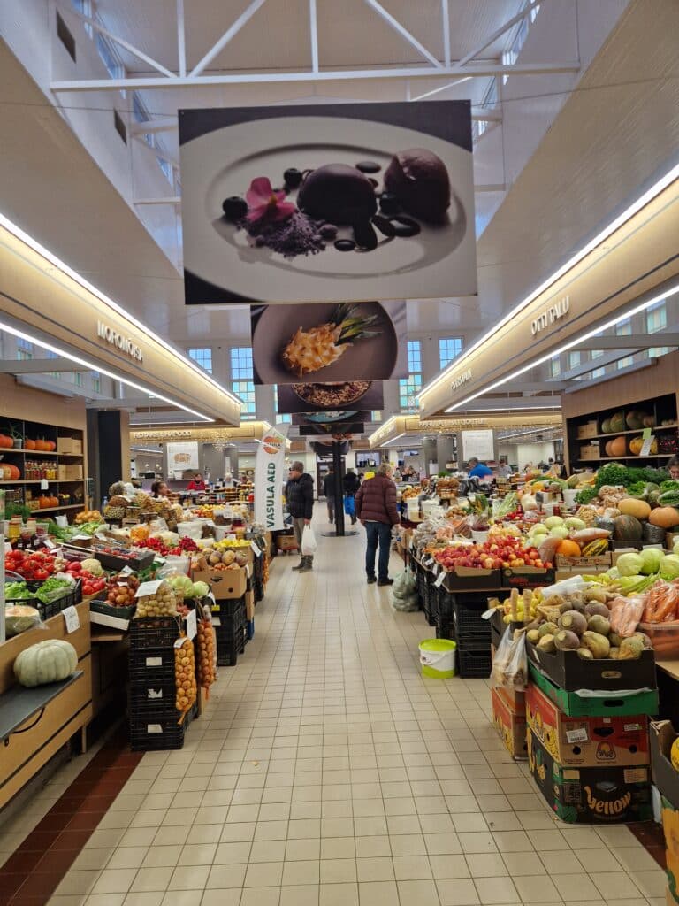 The market stalls are always lively and colorful.