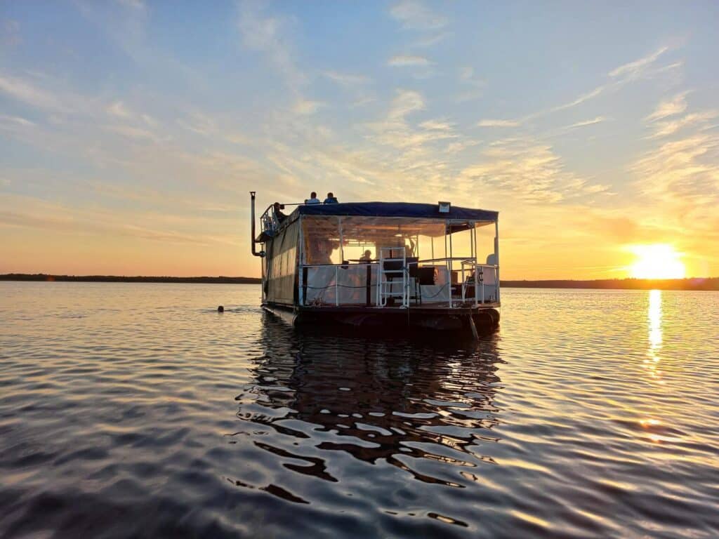 Lake Saadjärv, with a sunset in the background