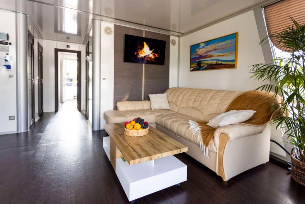 Cozy and truly comfortable interior of the River Suite