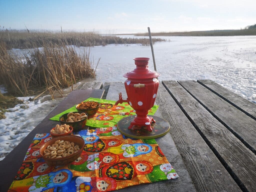 Peipsi winter road hike, picnic
