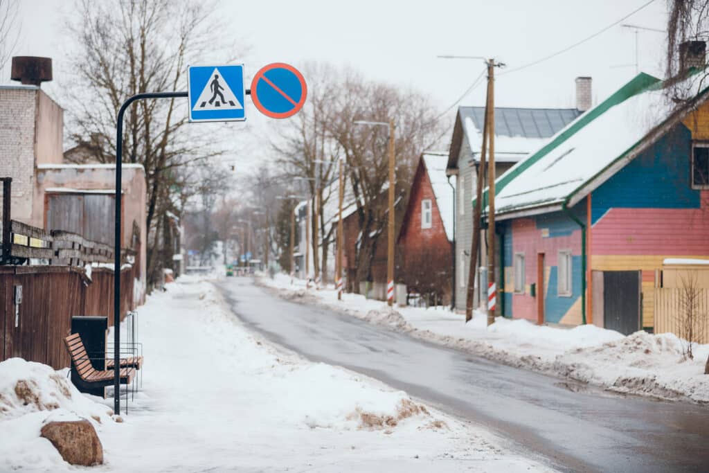 Winter Oa Street in Tartu Supilinn